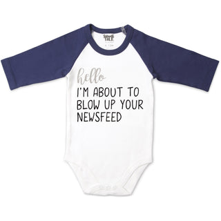 Newsfeed 3/4 Length Navy Sleeve Onesie