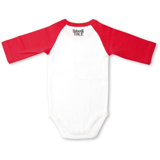 Silent Night 3/4 Length Red Sleeve Onesie