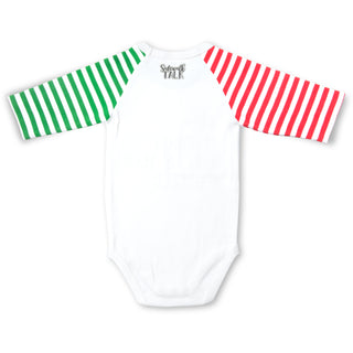 Mistletoe 12-24 Months 3/4 Length Striped Sleeve Onesie