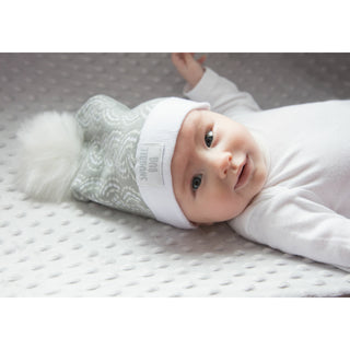 Snuggle Bug Gray Knit Pom Pom Hat