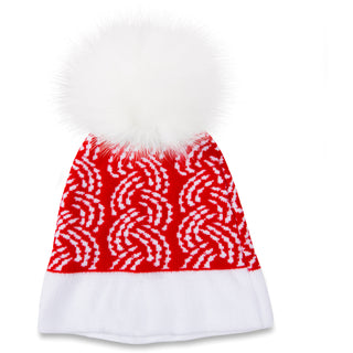 Let it Snow Red Knit Pom Pom Hat