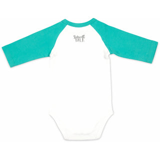 5 AM 3/4 Length Teal Sleeve Onesie