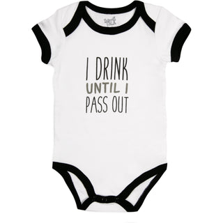 Pass Out Black Trimmed Onesie