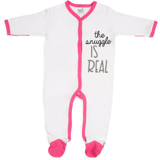 Snuggle 0-6 Months Pink Trimmed Sleeper