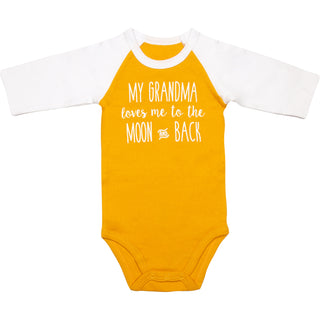 Moon and Back 3/4 Length Sleeve Mustard  Onesie