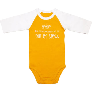 Out of Stock 3/4 Length Sleeve Mustard  Onesie