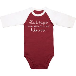 Not Allowed 3/4 Length Sleeve Maroon Onesie