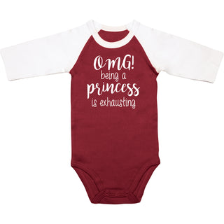 Princess 3/4 Length Sleeve Maroon  Onesie