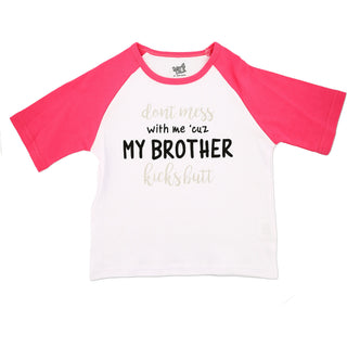 My Brother 2T 3/4 Length Pink Sleeve Shirt