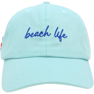 Beach Life Light Teal Adjustable Hat