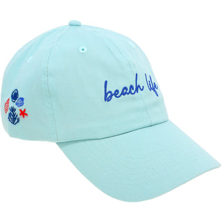 Beach Life Light Teal Adjustable Hat