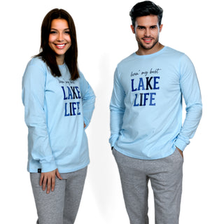 Lake Life Small Dusty Blue Unisex Long Sleeve T-Shirt