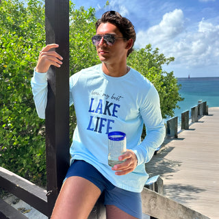 Lake Life Small Dusty Blue Unisex Long Sleeve T-Shirt