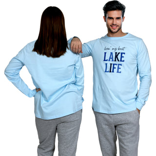 Lake Life Small Dusty Blue Unisex Long Sleeve T-Shirt