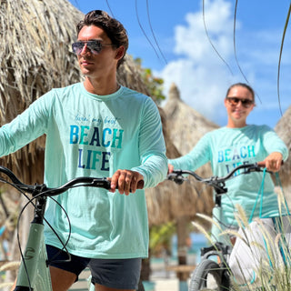 Beach Life Small Light Teal Unisex Long Sleeve T-Shirt