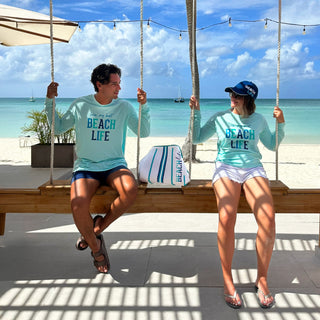 Beach Life Small Light Teal Unisex Long Sleeve T-Shirt
