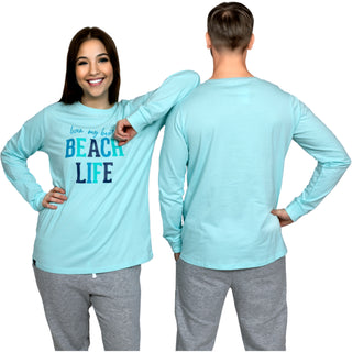Beach Life Small Light Teal Unisex Long Sleeve T-Shirt