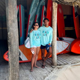 Beach Life Small Light Teal Unisex Long Sleeve T-Shirt