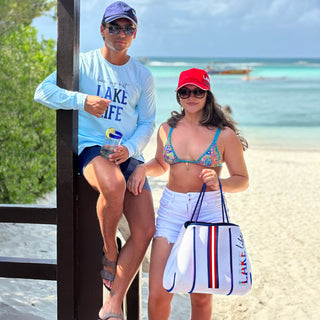 Lake Life Neoprene Tote Bag with Tethered Inner Pouch