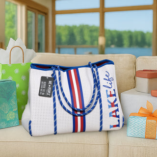 Lake Life Neoprene Tote Bag with Tethered Inner Pouch