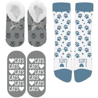 Cats Slipper Sock Gift Set