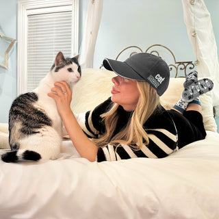 Cat Mom Dark Gray Adjustable Hat