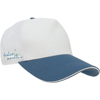 Feelin' Nauti White Corduroy Adjustable Mesh Hat