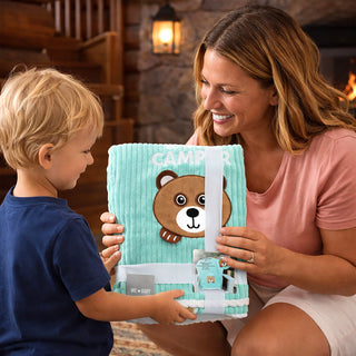 Happy Camper 30" x 40" Ribbed Plush Blanket