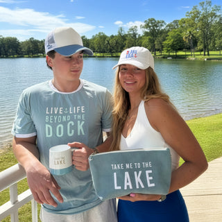 Lake Small Slate Blue Unisex Ringer T-Shirt