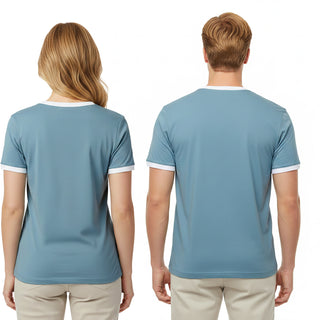 Lake Medium Slate Blue Unisex Ringer T-Shirt