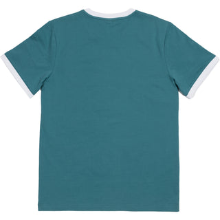 River Double Extra Large Dark Teal Unisex Ringer T-Shirt