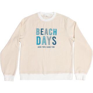 Beach S/M Ivory Corded Crewneck