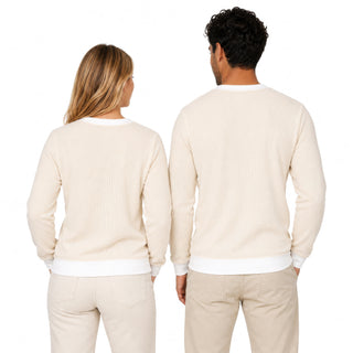 Beach S/M Ivory Corded Crewneck