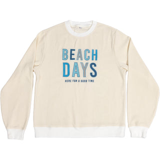 Beach S/M Ivory Corded Crewneck