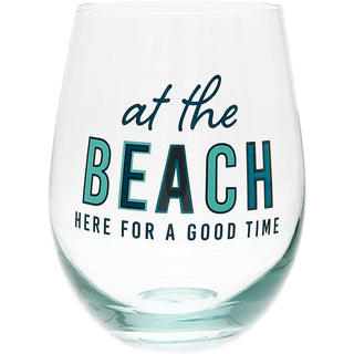 At The Beach Gift Boxed 18 oz Stemless Wine Glass