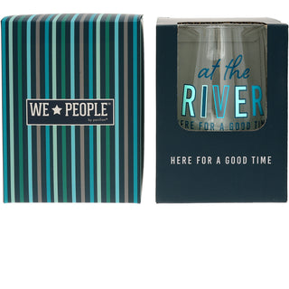 At The River Gift Boxed 18 oz Stemless Wine Glass