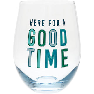 Good Time Gift Boxed 18 oz Stemless Wine Glass