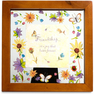 Friendship 6.5" Square Glass Frame/Plaque