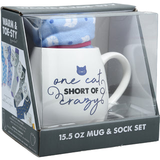 Cat 15.5 oz Mug and Sock Set