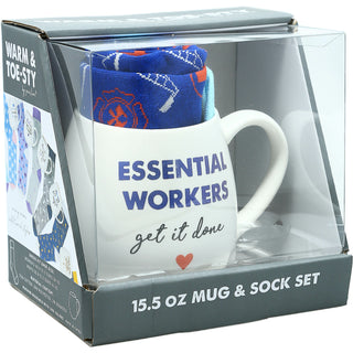 Essential Workers 15.5 oz Mug and Sock Set