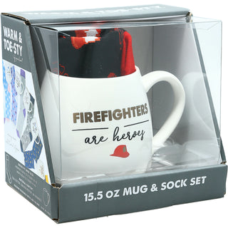 Firefighters 15.5 oz Mug and Sock Set