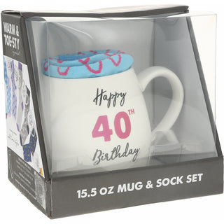 40th Birthday 15.5 oz Mug and Sock Set