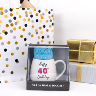 40th Birthday 15.5 oz Mug and Sock Set