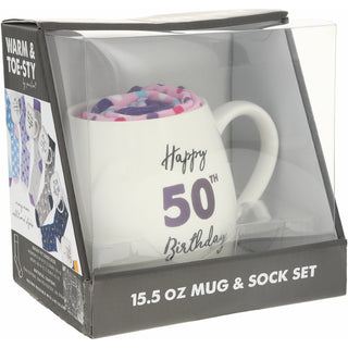 50th Birthday 15.5 oz Mug and Sock Set