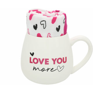 Love You More 15.5 oz Mug and Sock Set