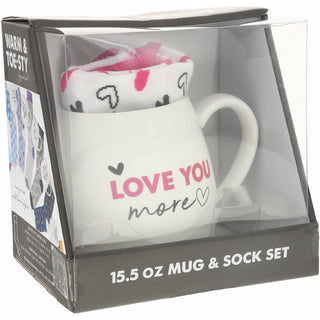 Love You More 15.5 oz Mug and Sock Set