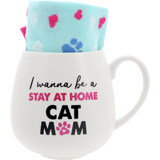 Cat Mom 15.5 oz Mug and Sock Set