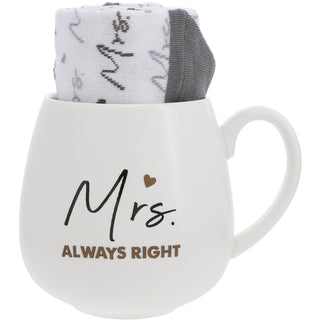 Mrs. Always Right 15.5 oz Mug and Sock Set