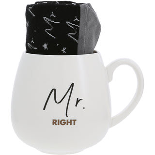 Mr. Right 15.5 oz Mug and Sock Set