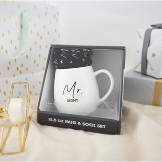 Mr. Right 15.5 oz Mug and Sock Set